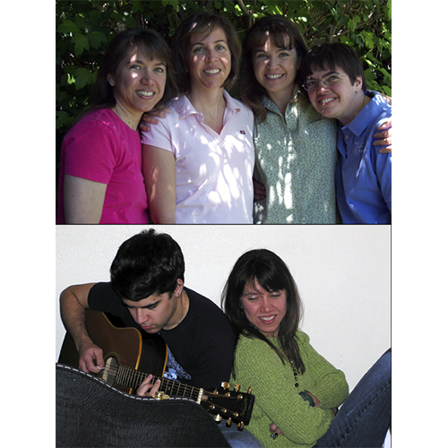 Amy’s favorite people. Top row: Amy with her sisters, Jill, Jody, and Annette. Bottom row: Amy, hanging out with our son, Tony. Amy's Scrapbook: Sisters + Tony