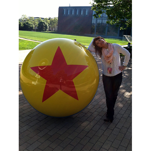 One of Amy’s long-time dreams was to visit PIXAR Animation Studios in California. About five months before she was diagnosed with cancer, that dream came true! We got to go to PIXAR as part of the press corps covering the release of Pete Docter’s Oscar-winning film, <em>Inside Out</em>. The highlight for Amy was interviewing Pete and hearing stories of his interesting childhood. And of course, getting her picture taken next to the Luxo Jr. Ball. Amy's Scrapbook: Amy at Pixar Animation Studios