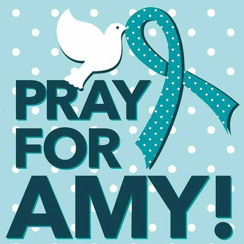 When Amy first started chemotherapy, one of her friends made this "Pray for Amy!" logo and used it as her Facebook photo. Over the next year, hundreds and hundreds of people kept this as their Facebook photos, a constant reminder to pray for our girl. Amy's Scrapbook: Pray for Amy! Logo