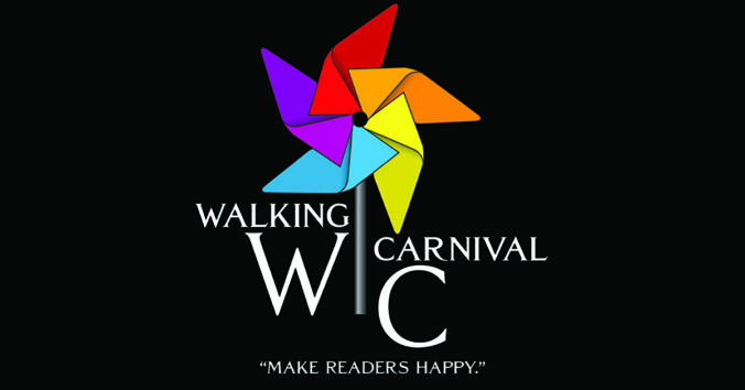 Logo: Walking Carnival (extended black bg)
